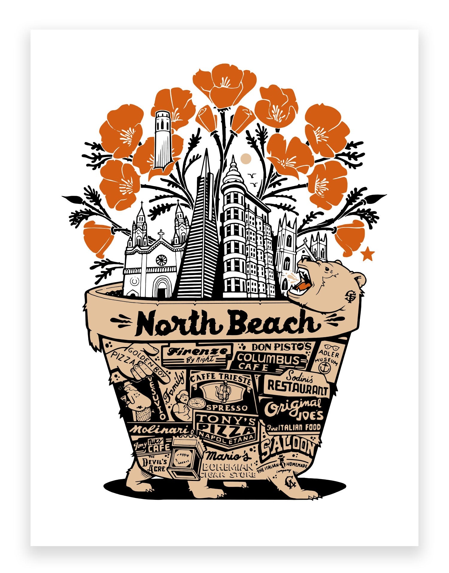  by Jeremy Fish titled Jeremy Fish - "North Beach" Print