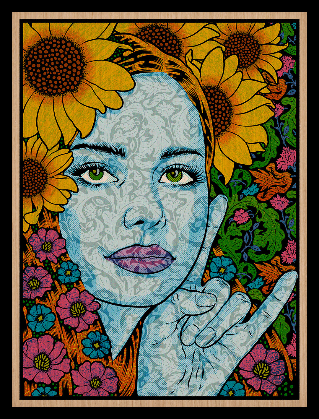 by Chuck Sperry titled Chuck Sperry - "The Bacchante" Wood Panel Print