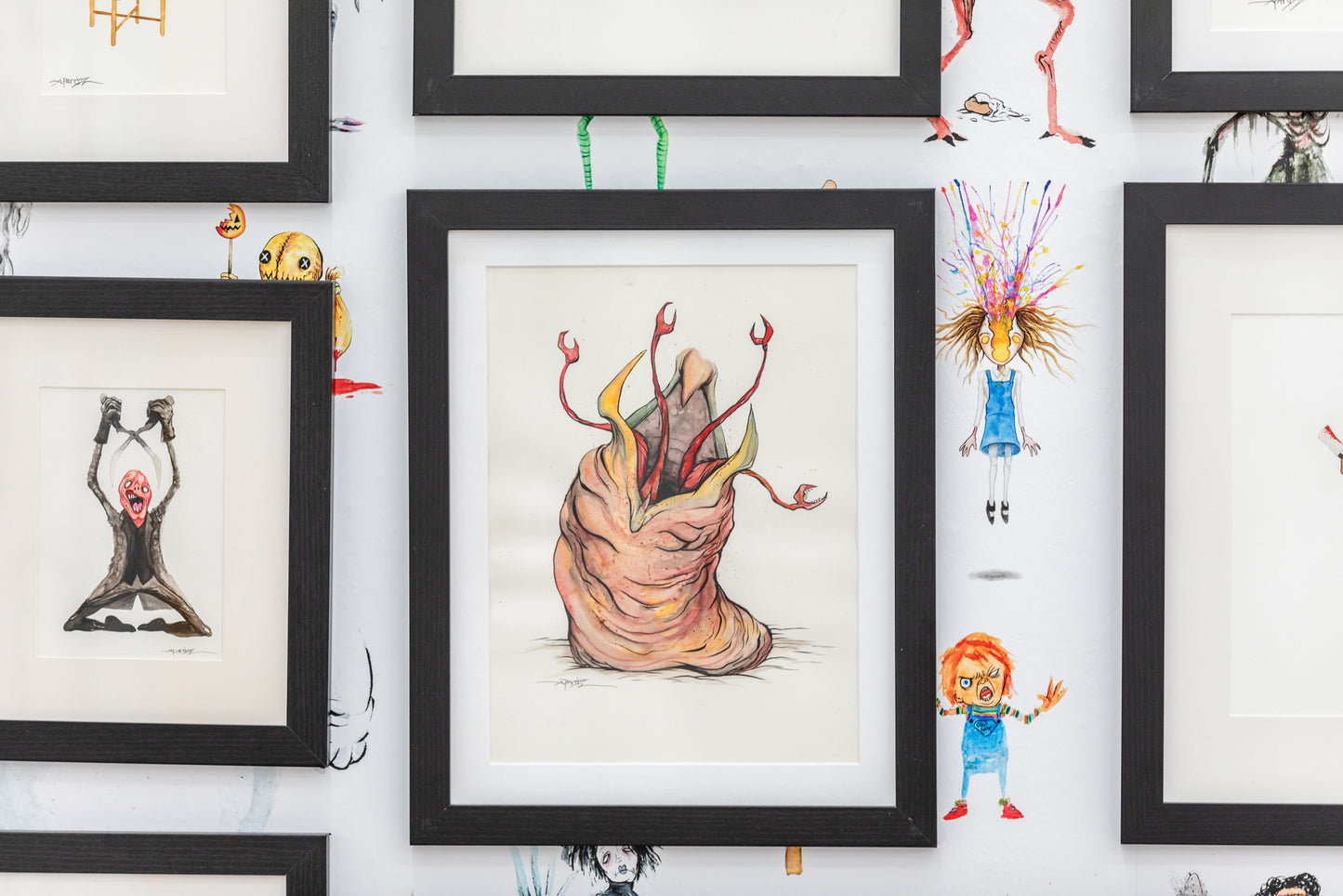 Original Artwork by Alex Pardee titled Alex Pardee - "Graboid (Tremors)"