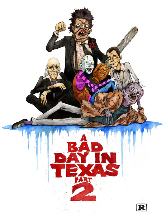 Original Artwork by Alex Pardee titled Alex Pardee - "Bad Day in Texas 2"