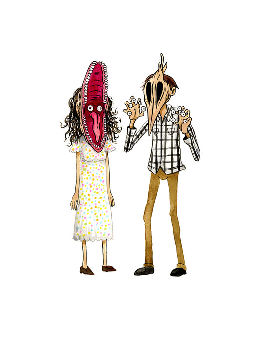 Original Artwork by Alex Pardee titled Alex Pardee - "Barbara and Adam (Beetlejuice)"