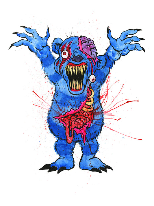 Original Artwork by Alex Pardee titled Alex Pardee - "Boogaloo Blue (Mr. Crocket)"