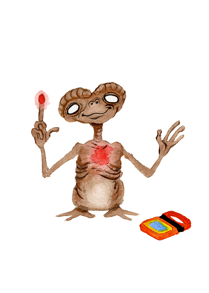 Original Artwork by Alex Pardee titled Alex Pardee - "E.T. (E.T. The Extraterrestrial)"