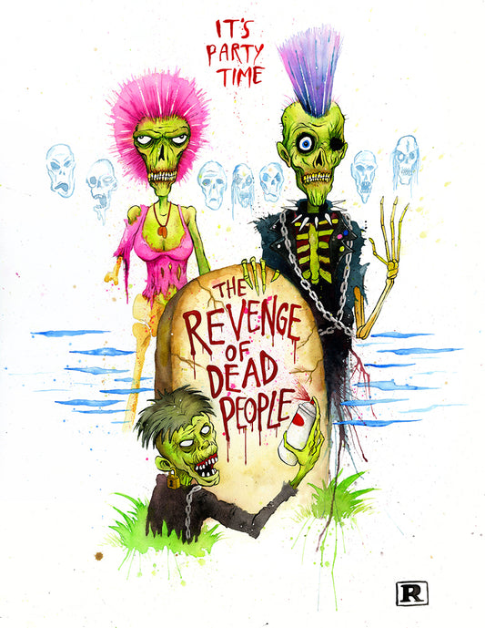 Original Artwork by Alex Pardee titled Alex Pardee - "Revenge of Dead People"