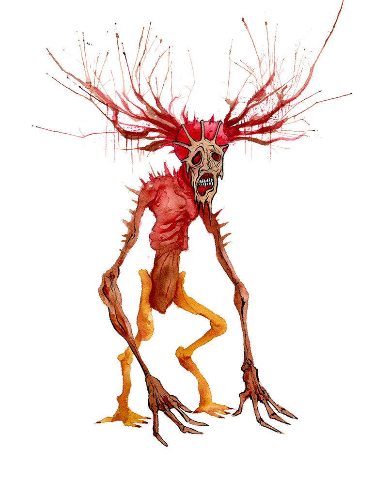 Original Artwork by Alex Pardee titled Alex Pardee - "Wendigo (Antlers)"