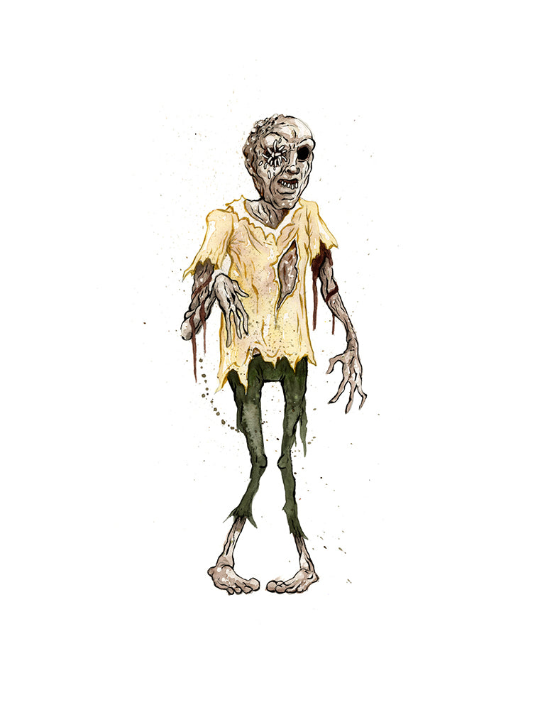 Original Artwork by Alex Pardee titled Alex Pardee - "Zombie (Zombi 2)"