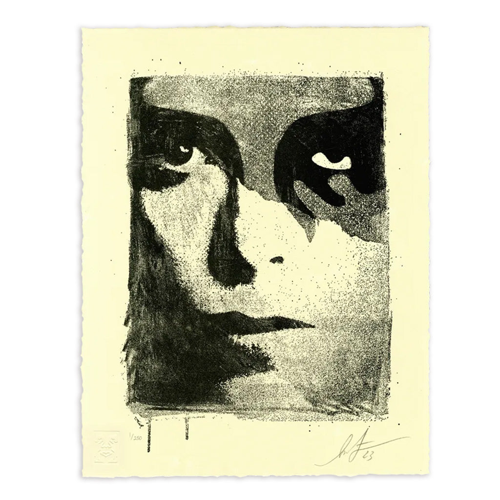 Print by Shepard Fairey titled Shepard Fairey: "A Cracked Icon" Signed Letterpress Print