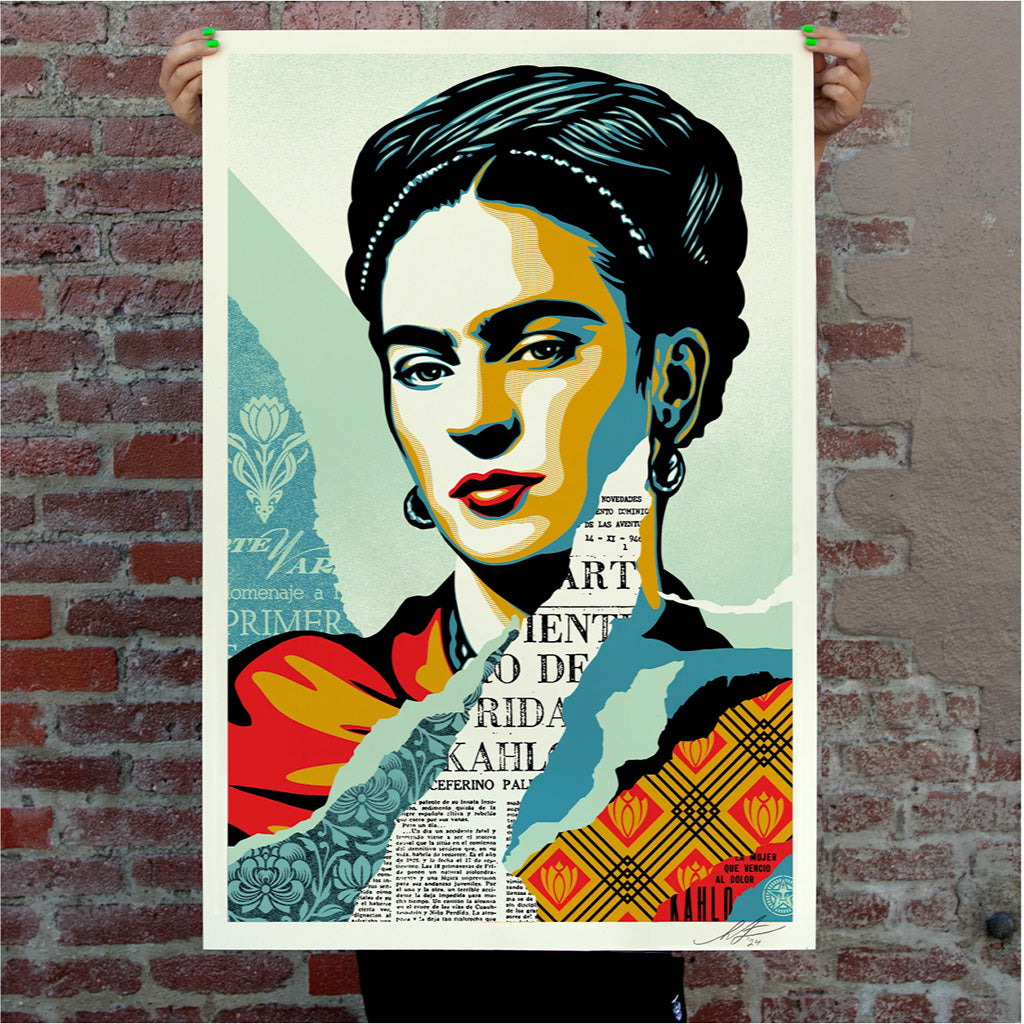 Print by Shepard Fairey titled Shepard Fairey: "The Woman Who Defeated Pain (Frida Kahlo)" Offset Lithograph