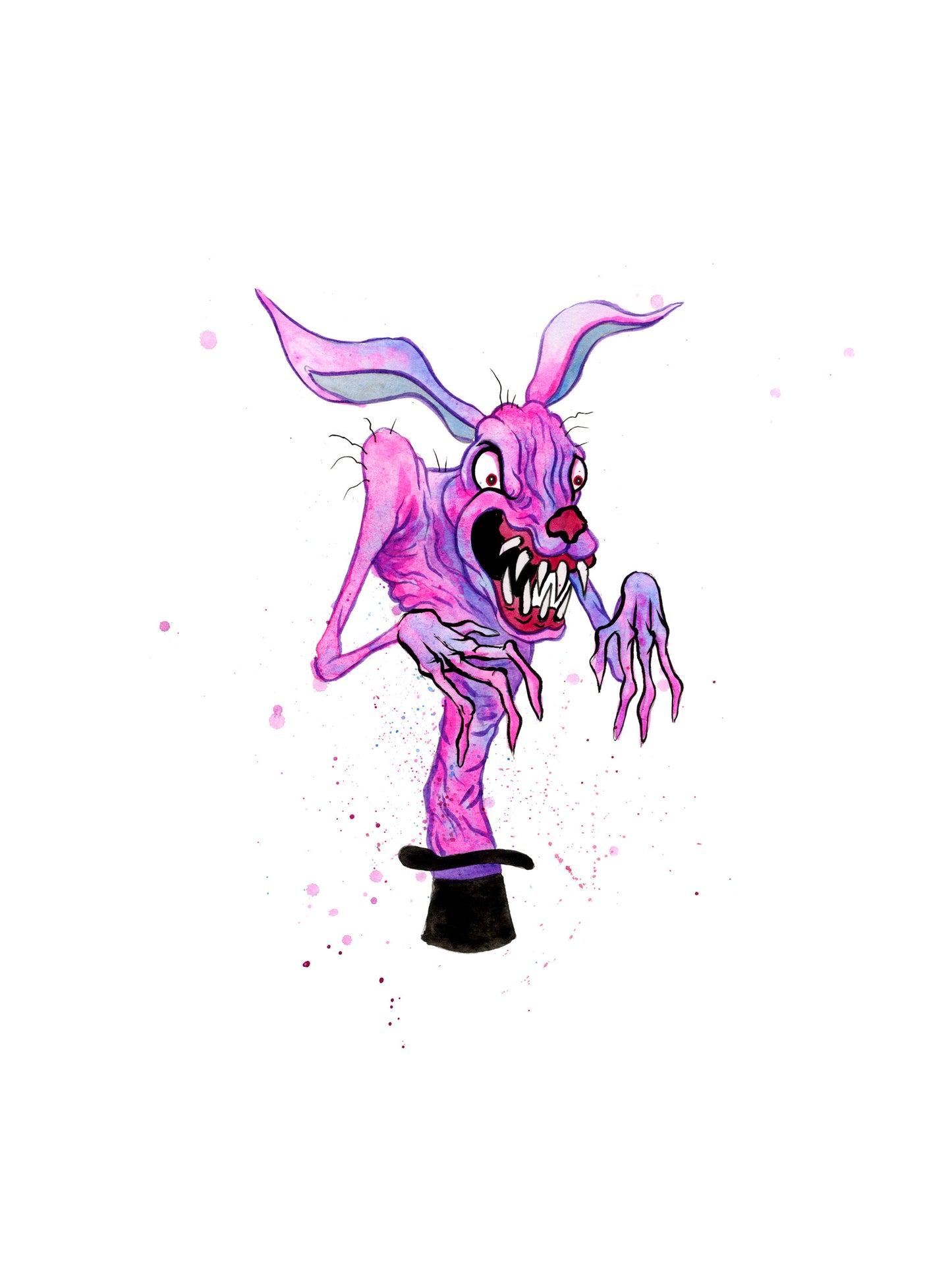 Original Artwork by Alex Pardee titled Alex Pardee - "Hat Rabbit (Twilight Zone the Movie)"