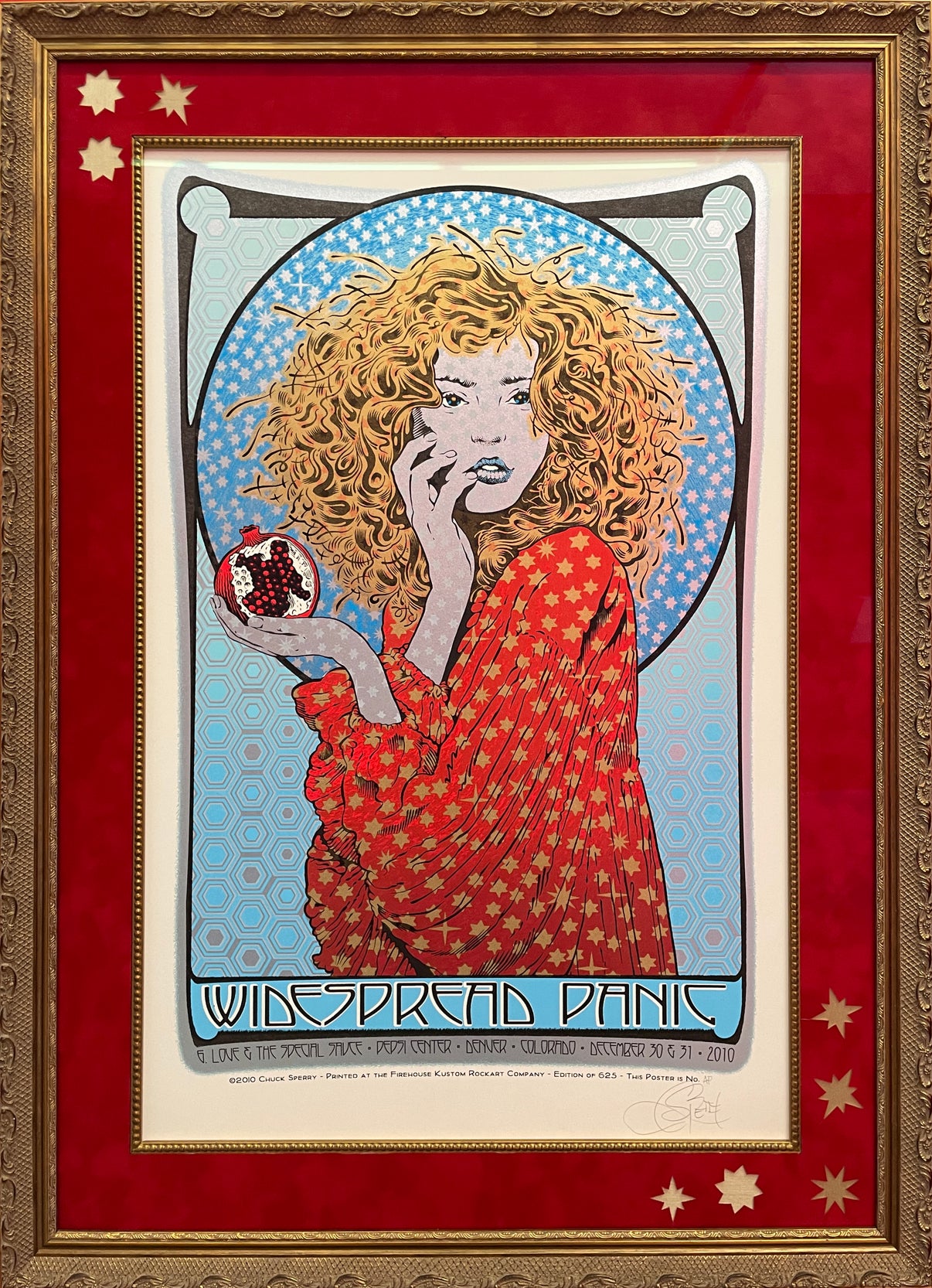 by Chuck Sperry titled Chuck Sperry - "Widespread Panic, “Winter Lady" AP (Framed)