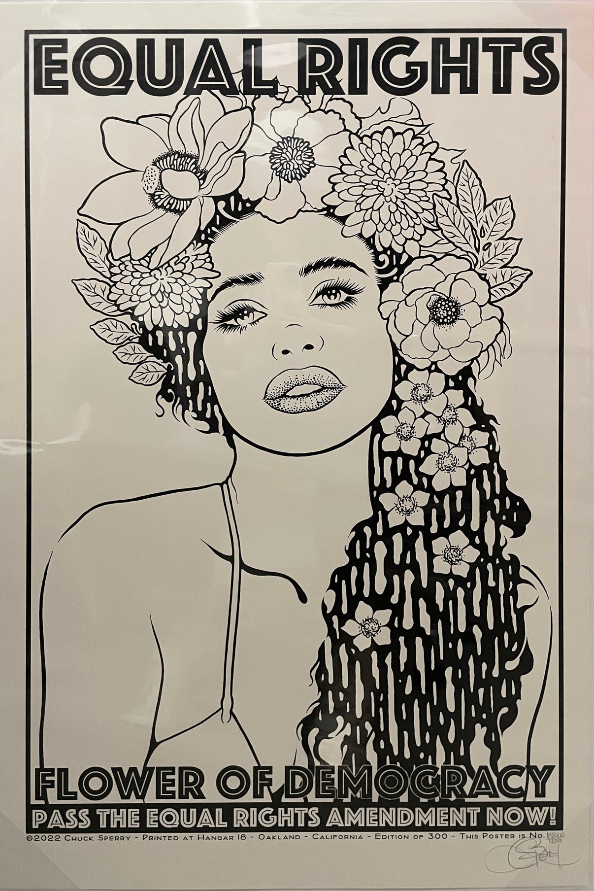 by Chuck Sperry titled Chuck Sperry - "Equal Rights" (B&W Test Print)