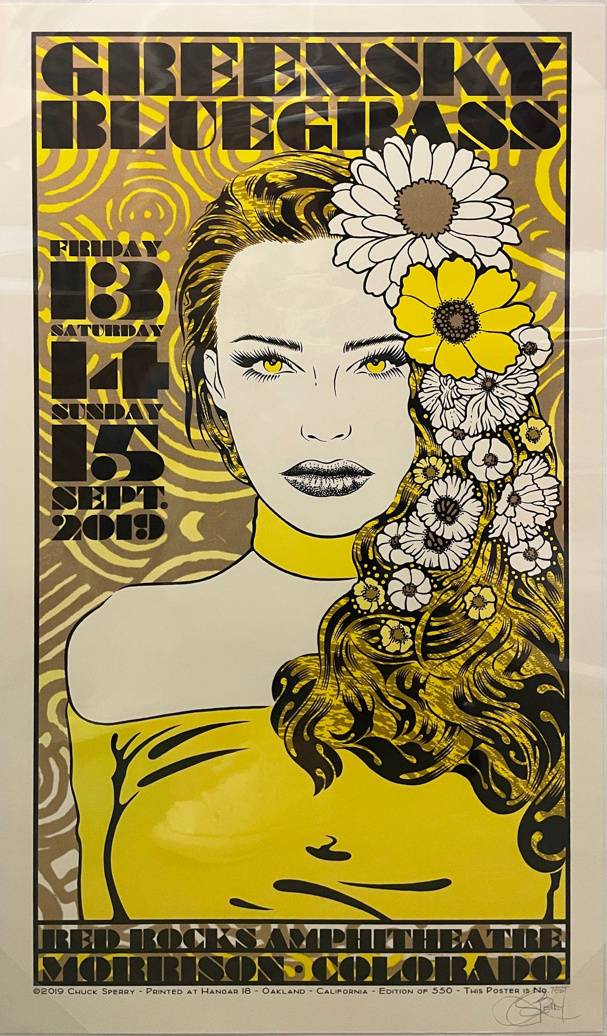 by Chuck Sperry titled Chuck Sperry - "Greensky Bluegrass, “Idyia" Test Print