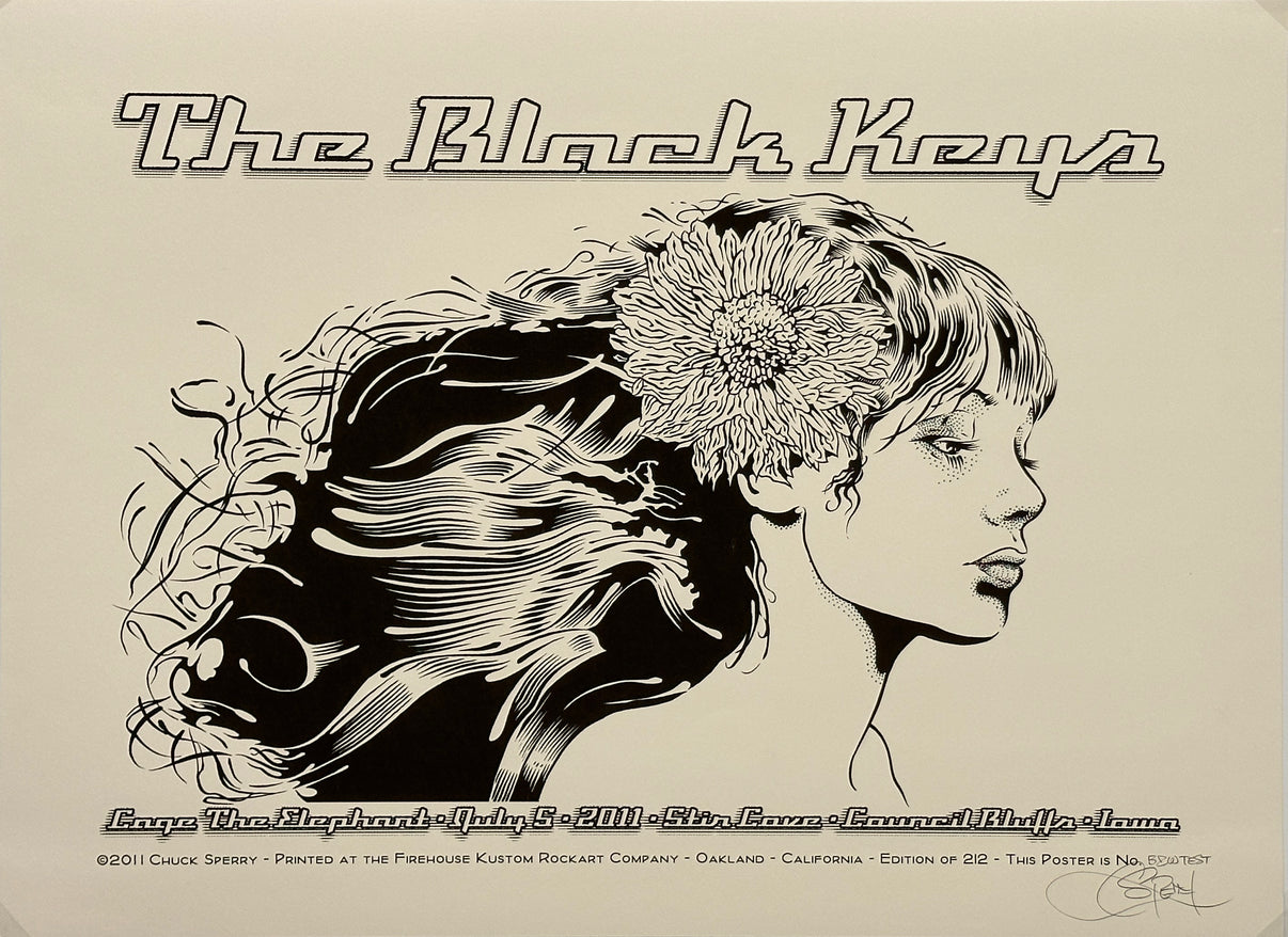 by Chuck Sperry titled Chuck Sperry - "The Black Keys - Council Bluffs" Test Print