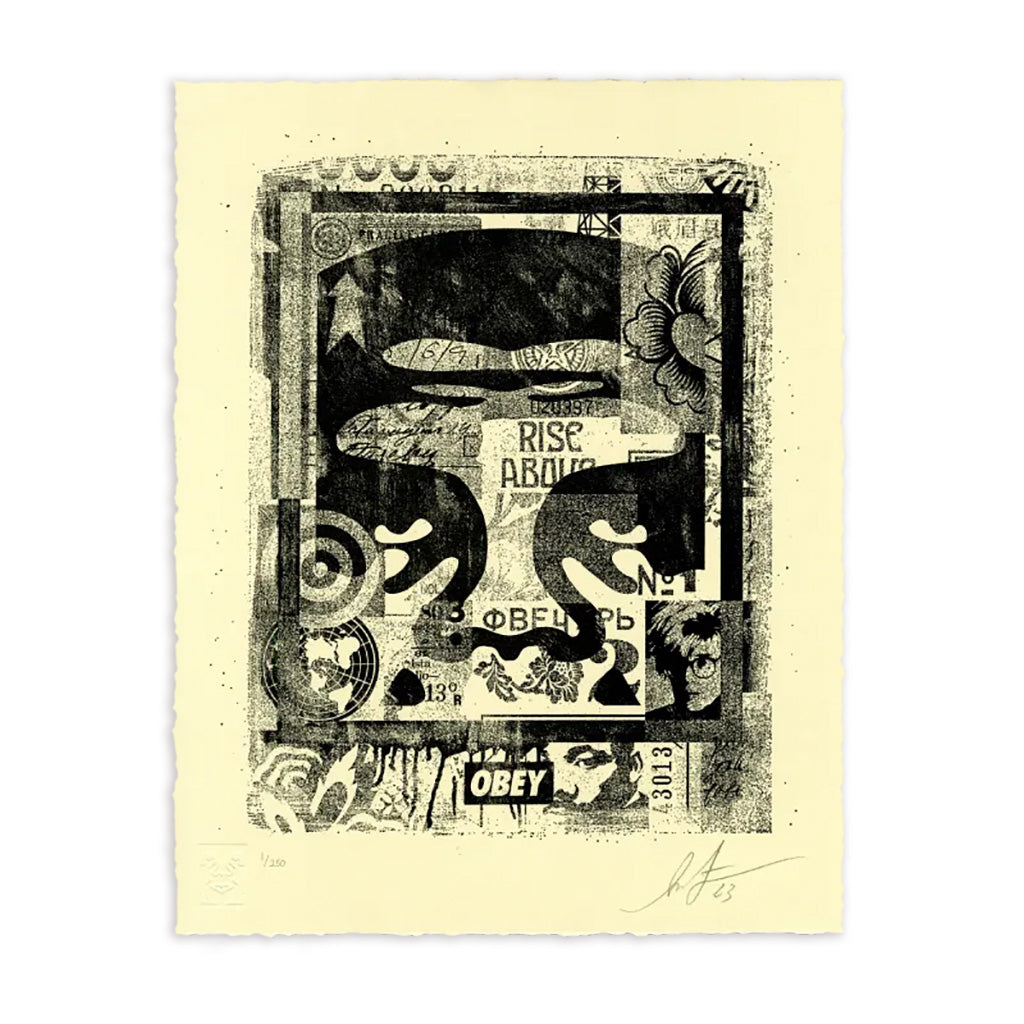 Print by Shepard Fairey titled Shepard Fairey: "Icon Collage (Top)" Signed Letterpress Print