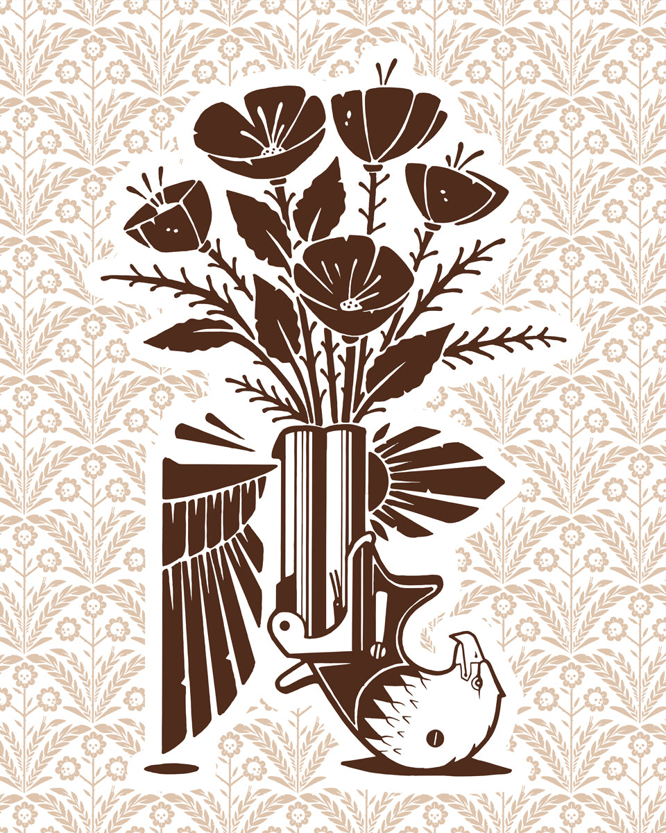 Print by Jeremy Fish titled Jeremy Fish - "Poppies" print