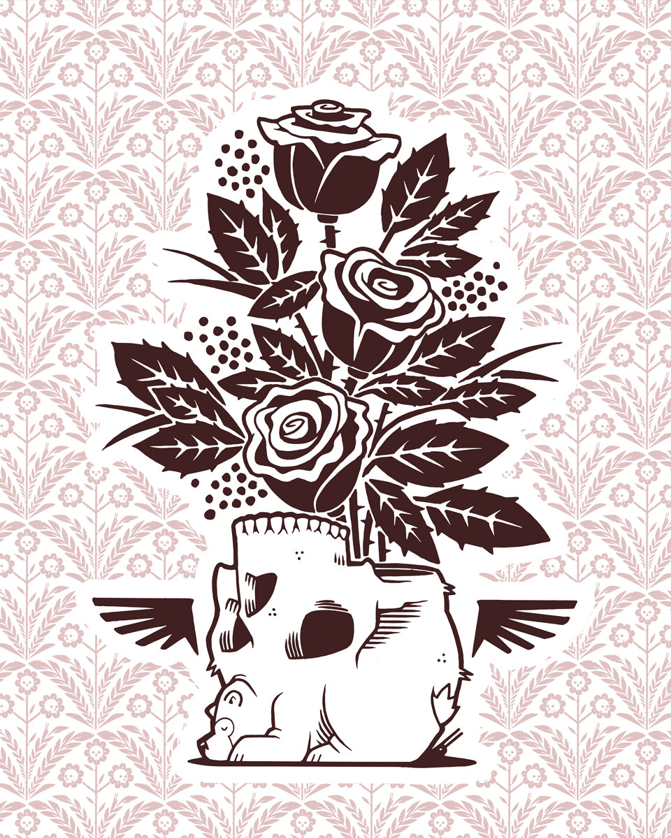 Print by Jeremy Fish titled Jeremy Fish - "Roses" print