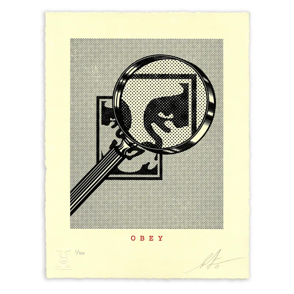 Print by Shepard Fairey titled Shepard Fairey: "Magnifying Glass" Signed Letterpress Print