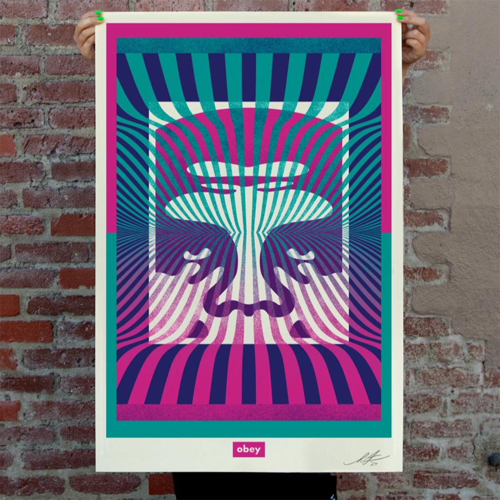 Print by Shepard Fairey titled Shepard Fairey: "Op Art Icon" Offset Lithograph