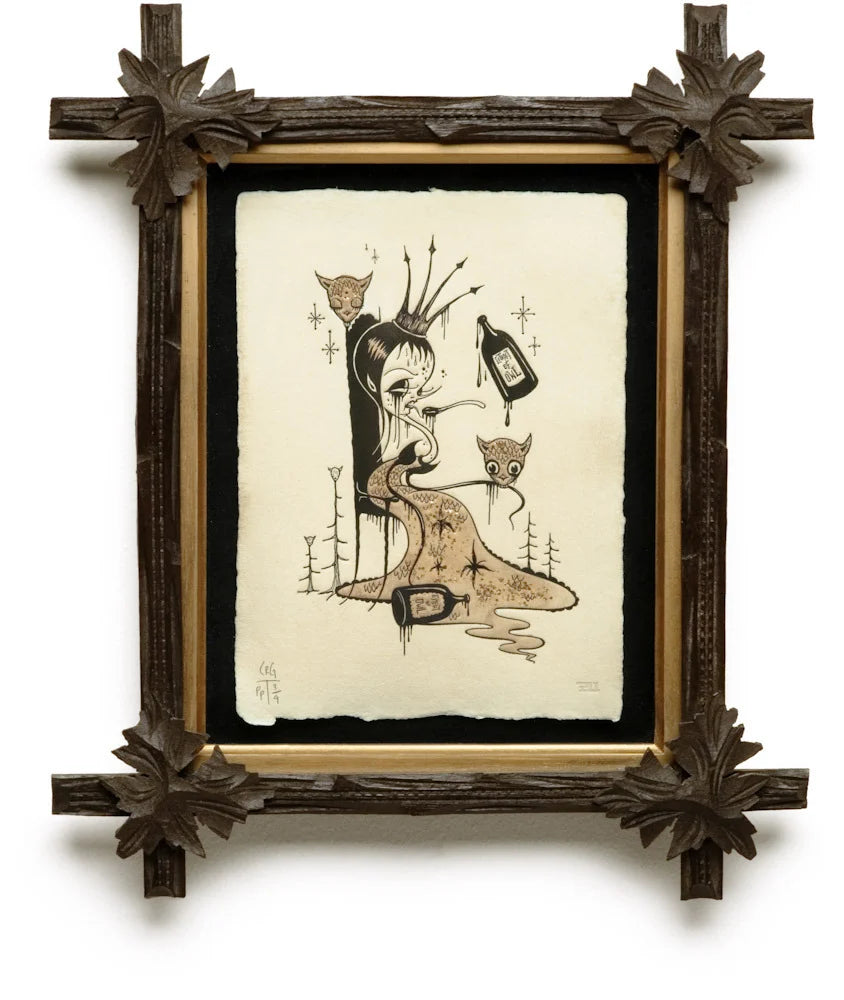 Print by Camille Rose Garcia titled Camille Rose Garcia - The Owl Addict (Printers Proof)