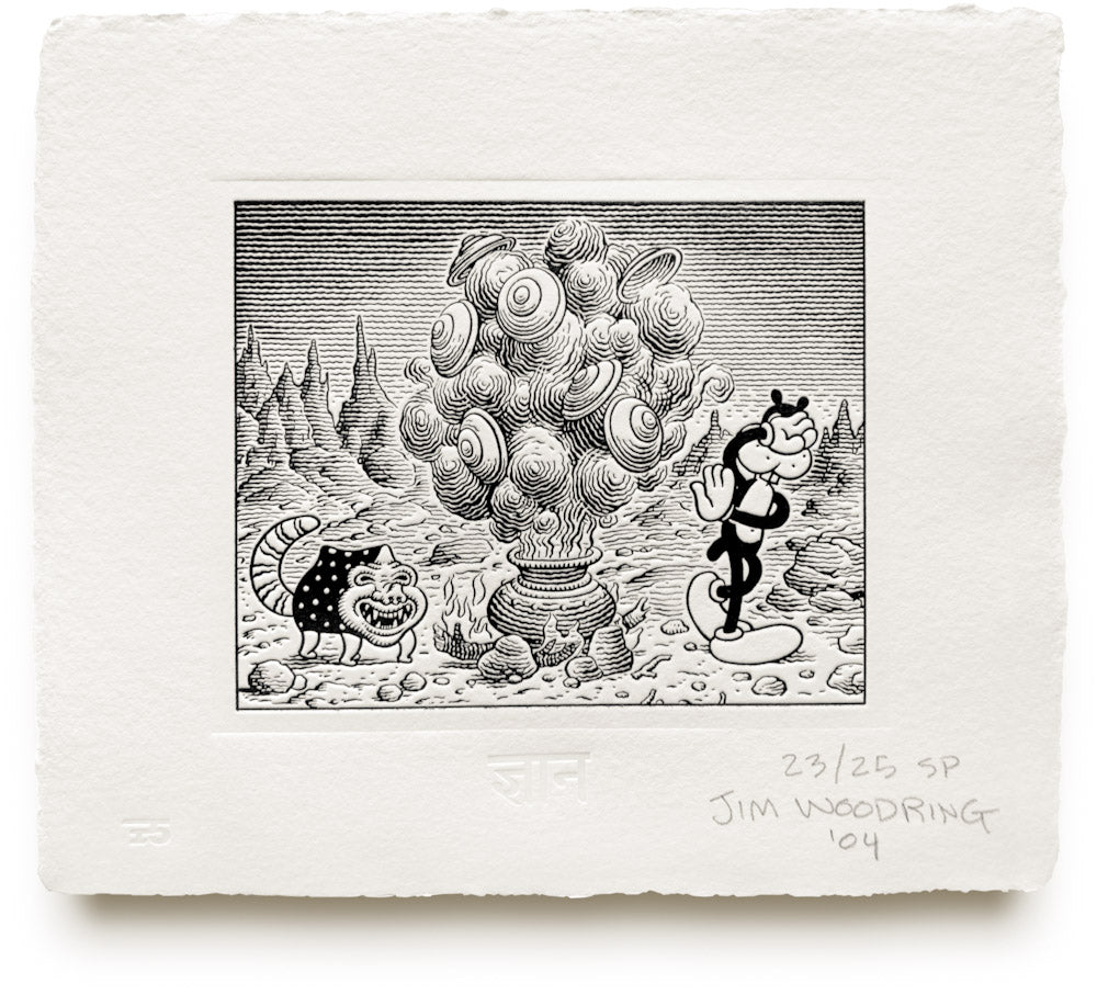 Print by Jim Woodring titled Jim Woodring - The Four Reasons (Studio Proof)