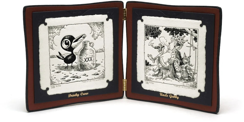 Print by Tony Millionaire titled Tony Millionaire - Drinky Crow & Uncle Gabby (Printer's Proof)