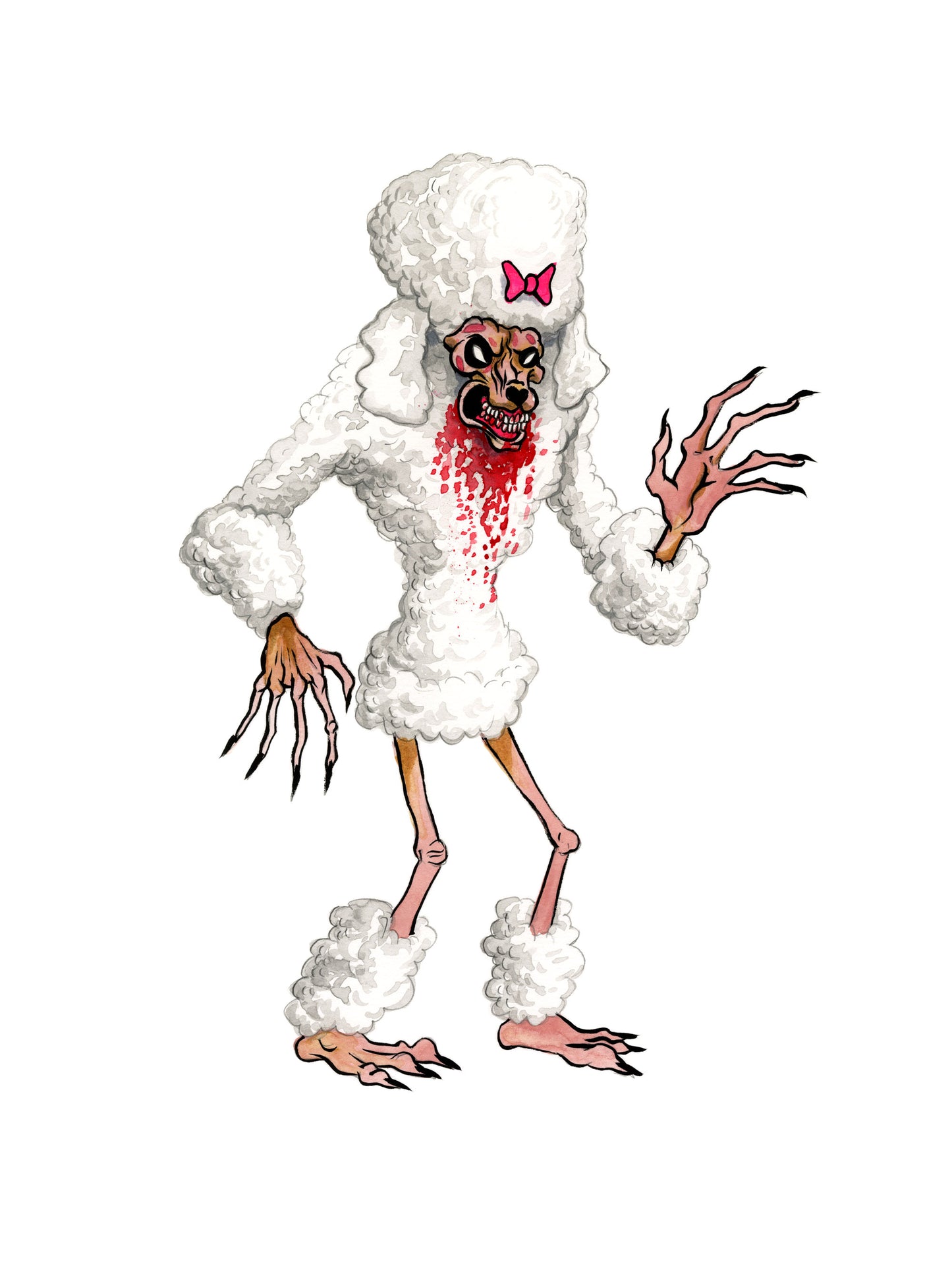 Original Artwork by Alex Pardee titled Alex Pardee - "Poodle (Boneyard)"