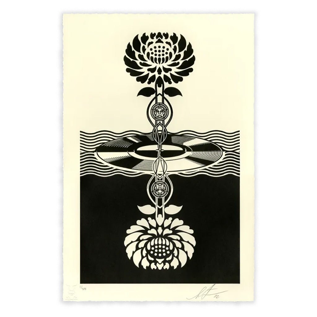 Print by Shepard Fairey titled Shepard Fairey: "Post Punk Flower" Signed Letterpress Print