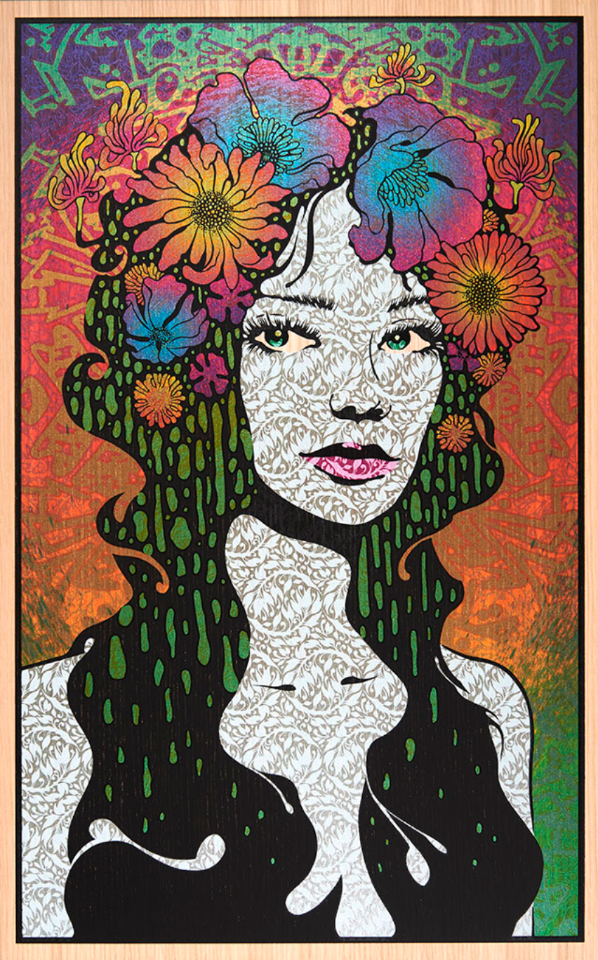 by Chuck Sperry titled Chuck Sperry - "Nymph" Wood Panel Print