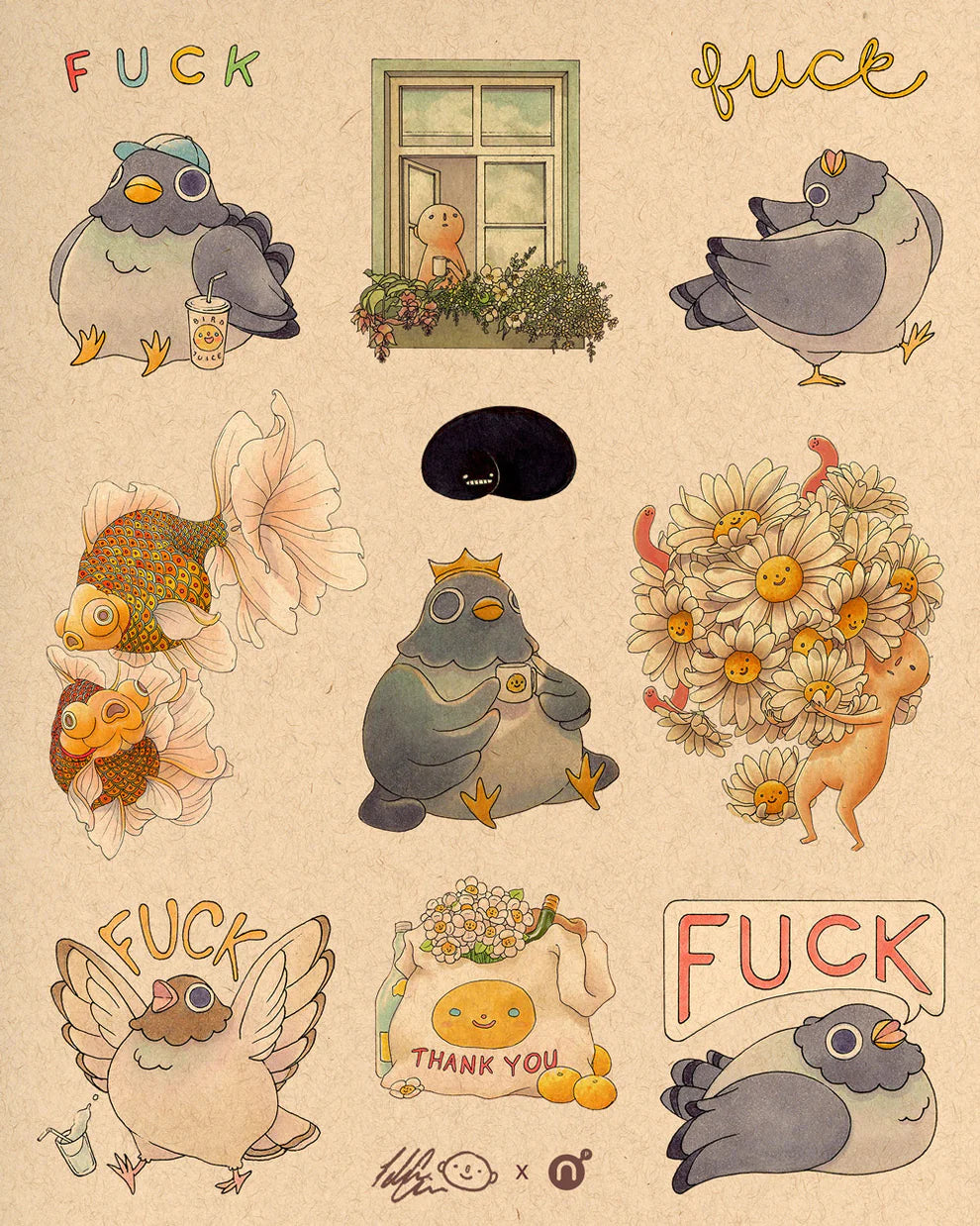 by Felicia Chiao titled Felicia Chiao - "Friends" Sticker Sheet