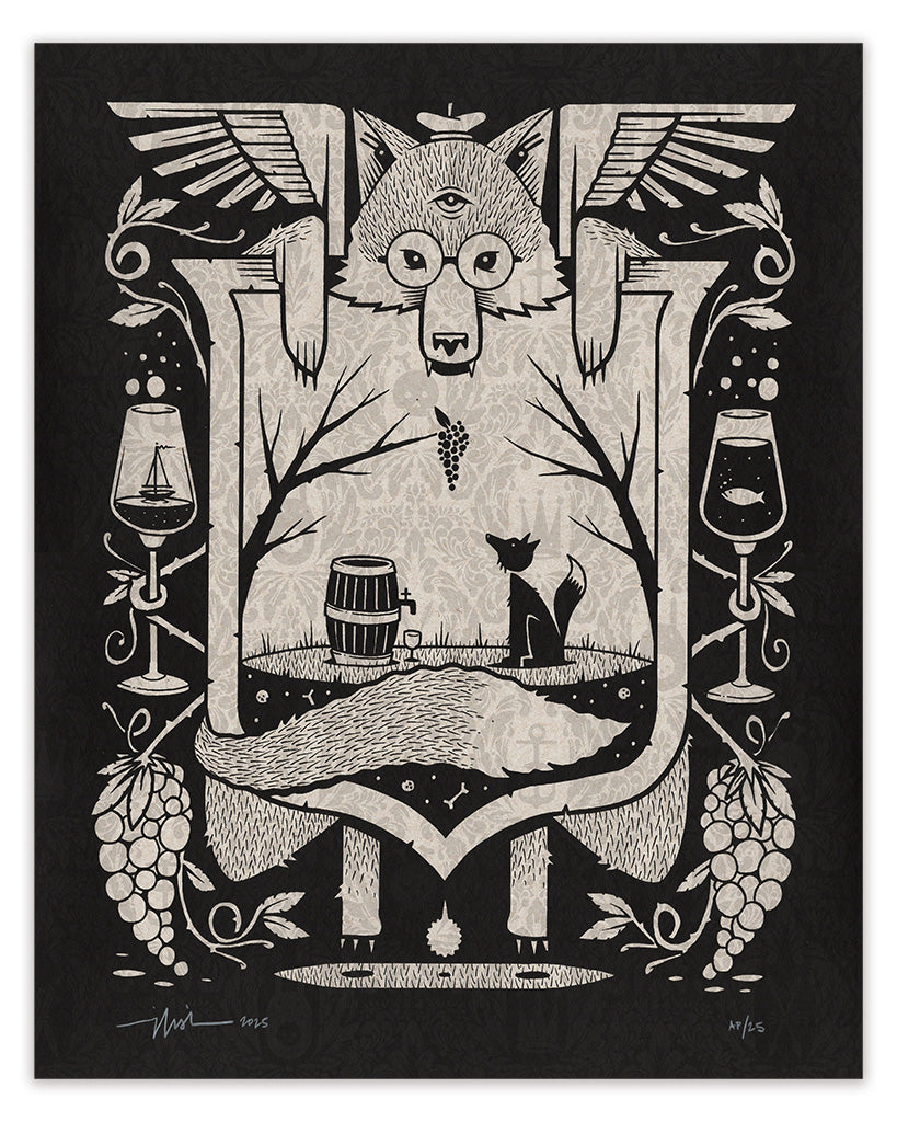 by Jeremy Fish titled Jeremy Fish - "The Fox and The Grapes" print