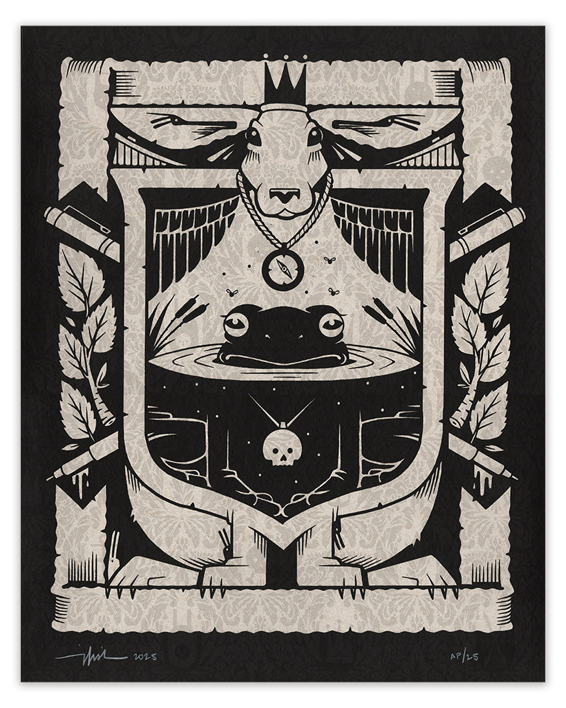 by Jeremy Fish titled Jeremy Fish - "The Hares and The Frogs" print