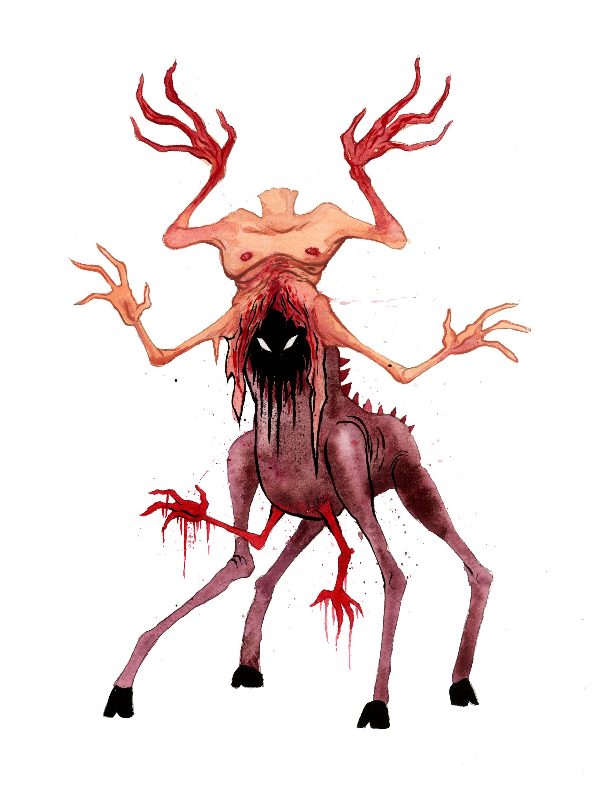 Original Artwork by Alex Pardee titled Alex Pardee - "The Moder (The Ritual)"