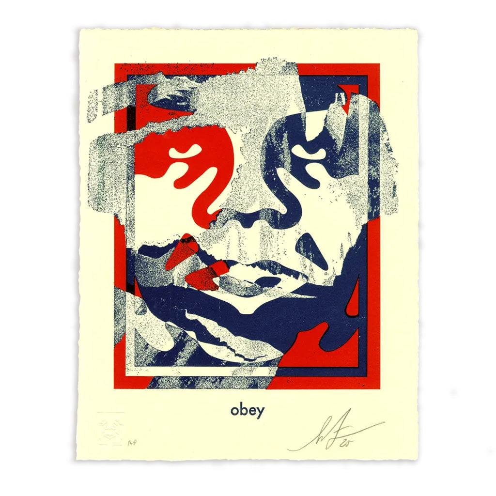 Print by Shepard Fairey titled Shepard Fairey: "Torn Icon" Signed Letterpress Print