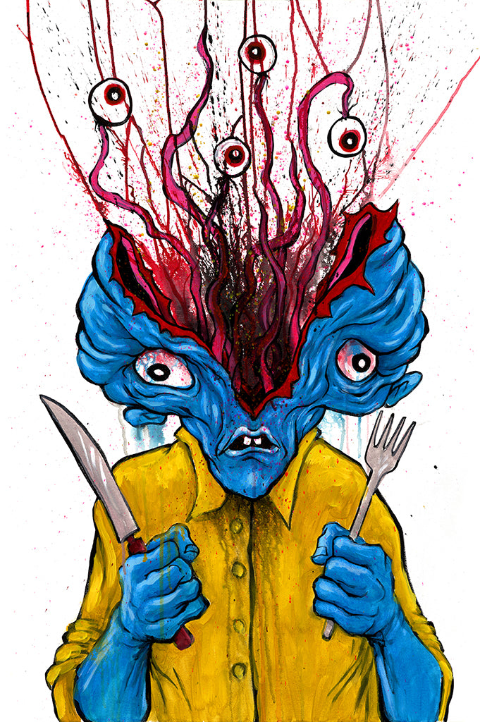 Original Artwork by Alex Pardee titled Alex Pardee - "Welcome to Atrocity"