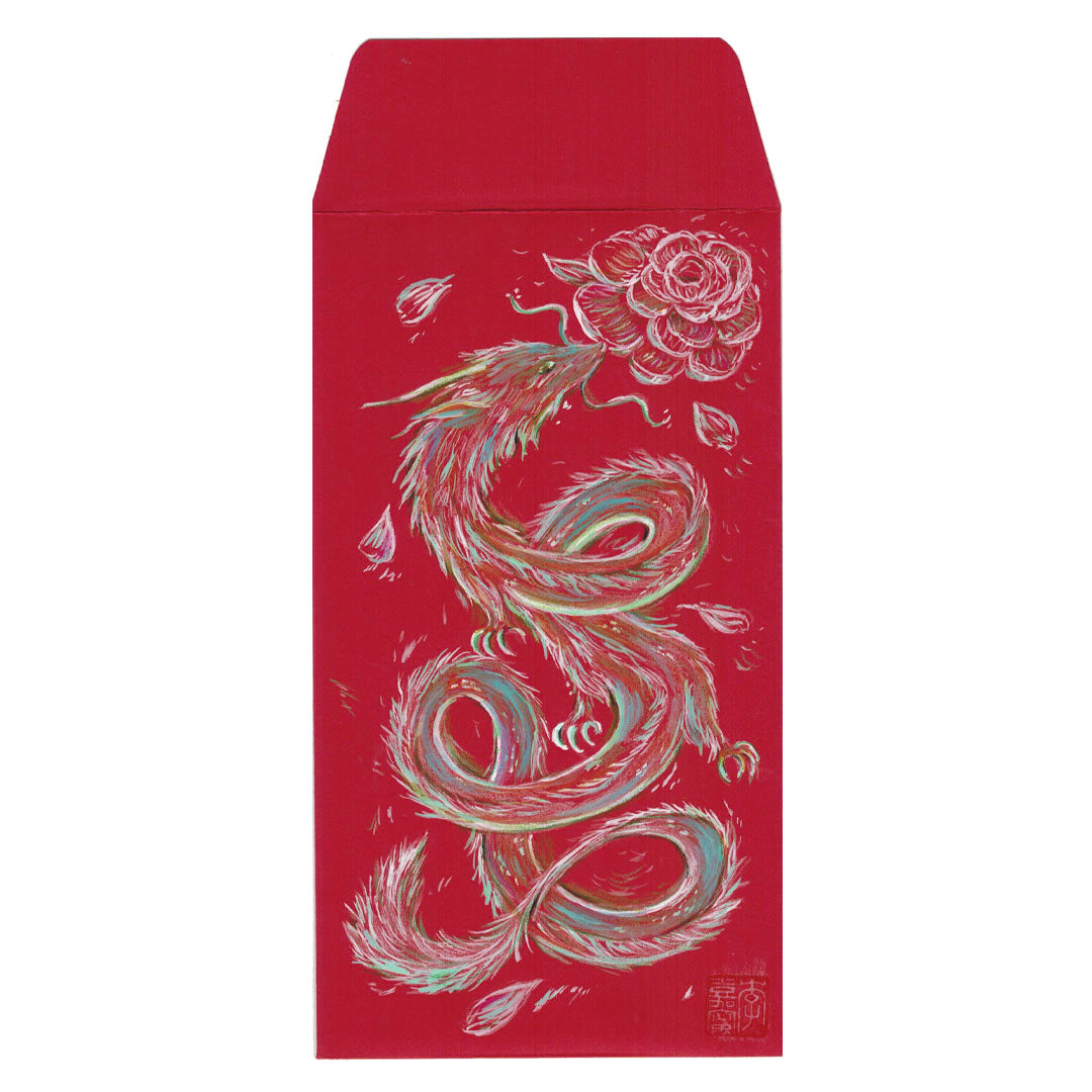 Original Artwork by Jiami Lee titled Jiami Lee - "Dragon Spirit with Peony"