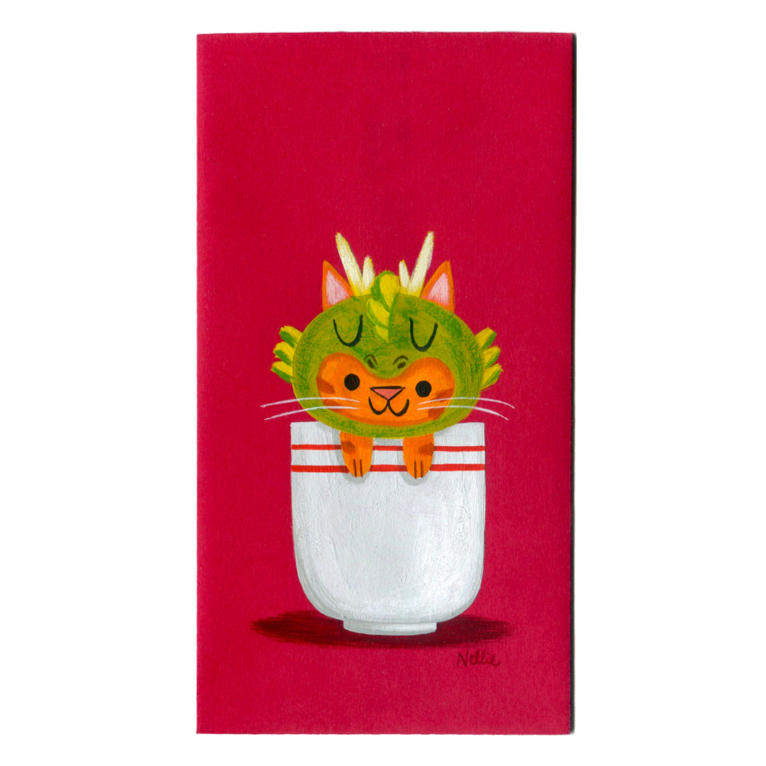 Original Artwork by Nellie Le titled Nellie Le - "Teacup Dragon Cat"
