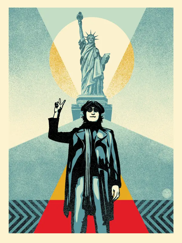 Print by Shepard Fairey titled Shepard Fairey: "Lennon Peace and Liberty"