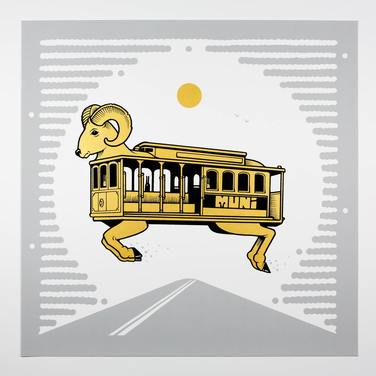 by Jeremy Fish titled Jeremy Fish - "Bombing Hills" Print