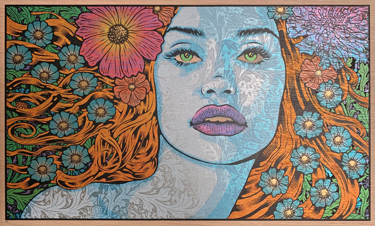 by Chuck Sperry titled Chuck Sperry - "Chloris" Wood Panel Print