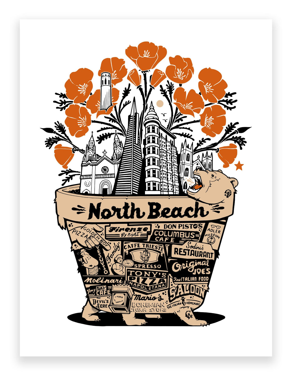 by Jeremy Fish titled Jeremy Fish - "North Beach" Print