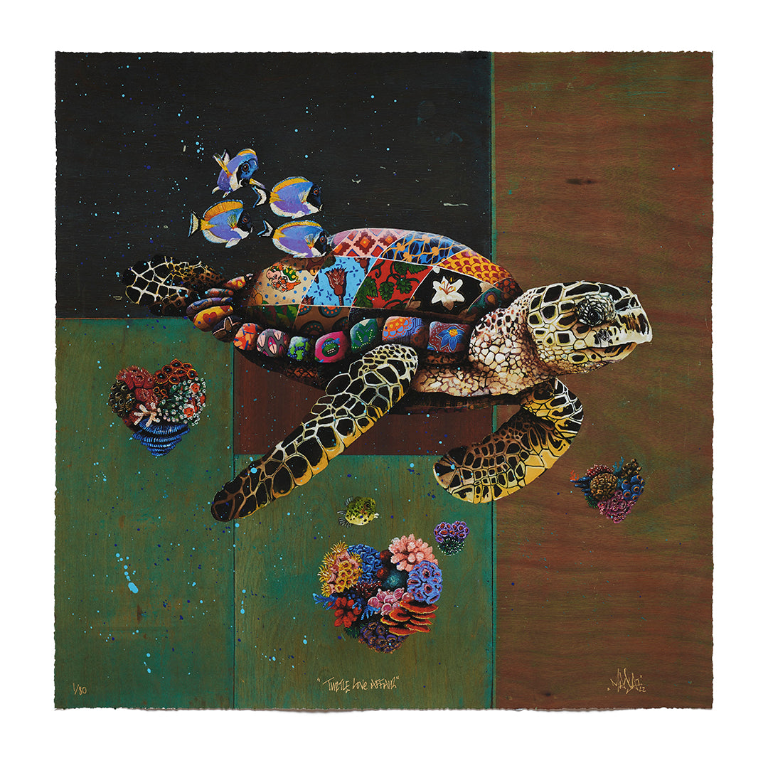 by Louis Michel titled Louis Michel - "Turtle Love Affair" Print