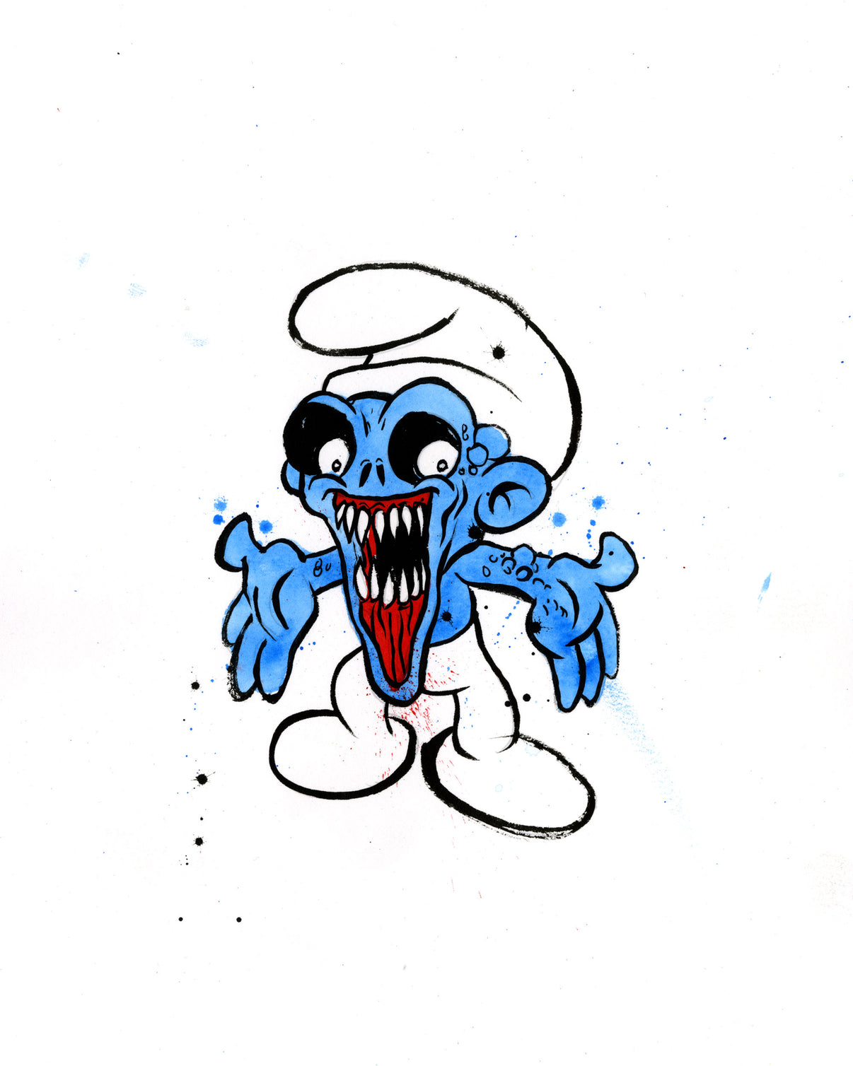 by Alex Pardee titled Alex Pardee - "No-Longer Smurf #10"