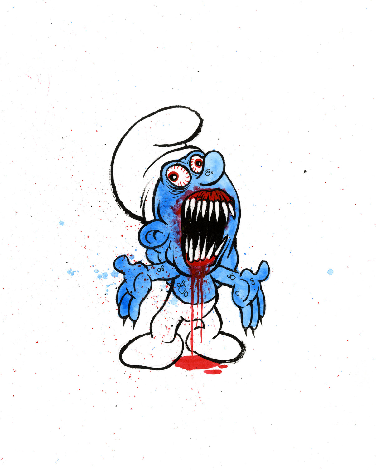 by Alex Pardee titled Alex Pardee - "No-Longer Smurf #11"