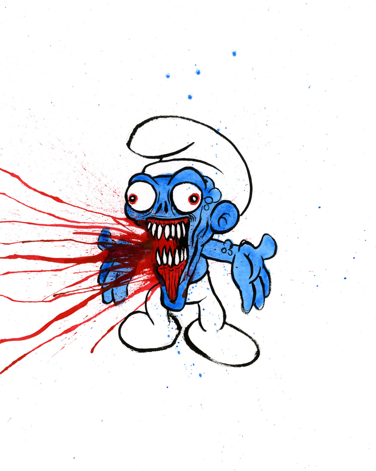 by Alex Pardee titled Alex Pardee - "No-Longer Smurf #13"