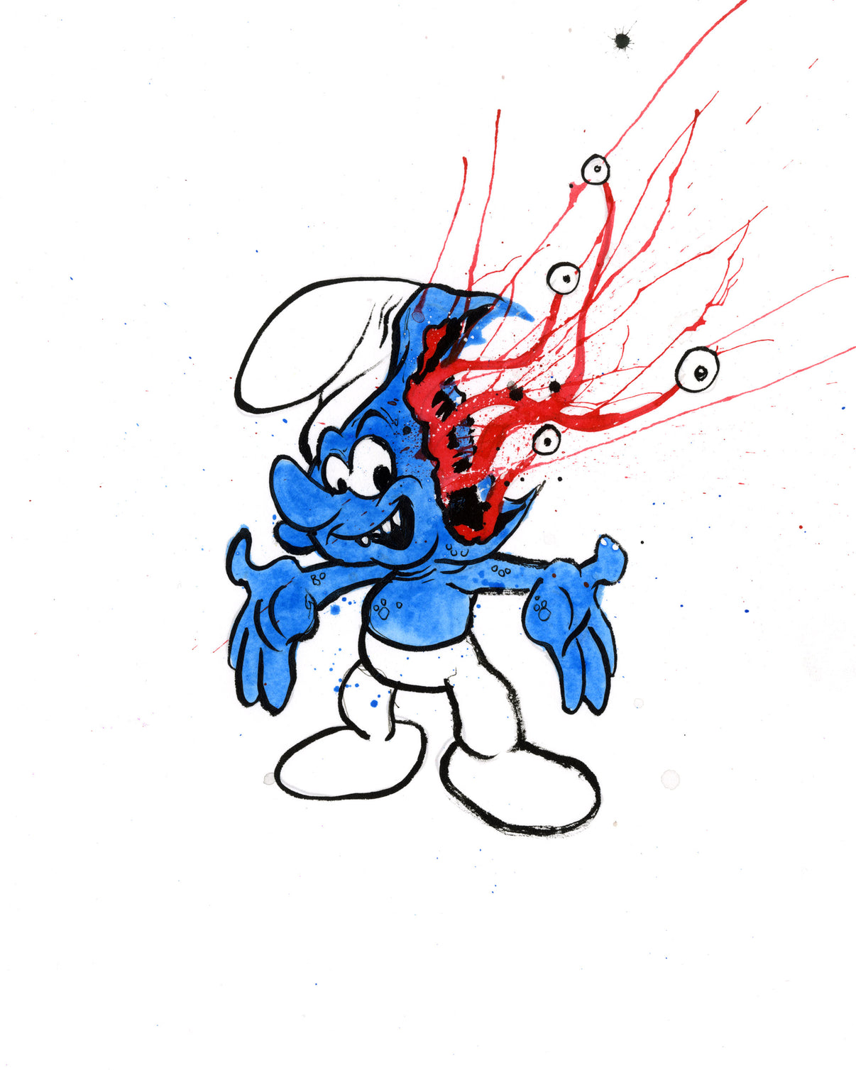 by Alex Pardee titled Alex Pardee - "No-Longer Smurf #15"
