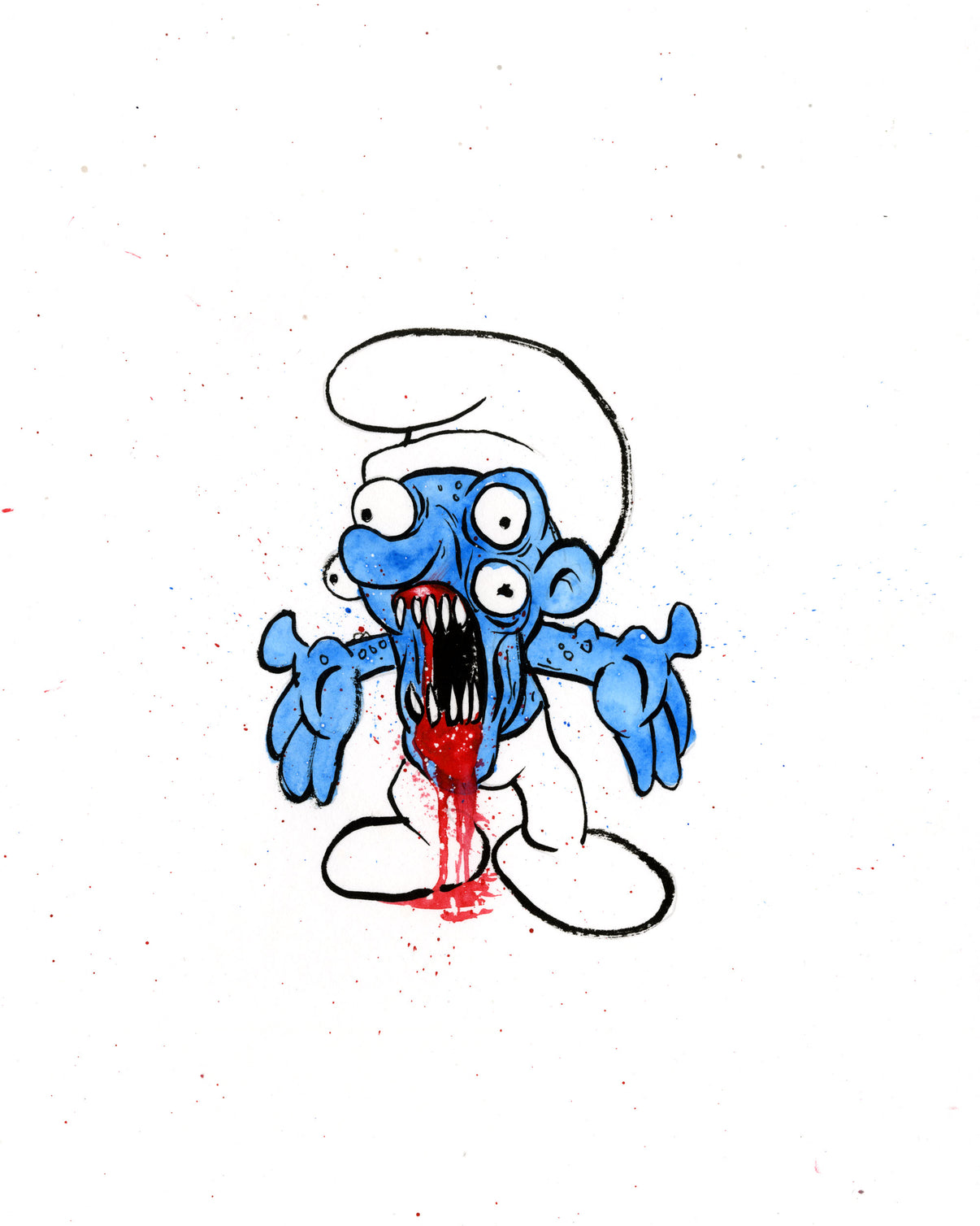 by Alex Pardee titled Alex Pardee - "No-Longer Smurf #16"