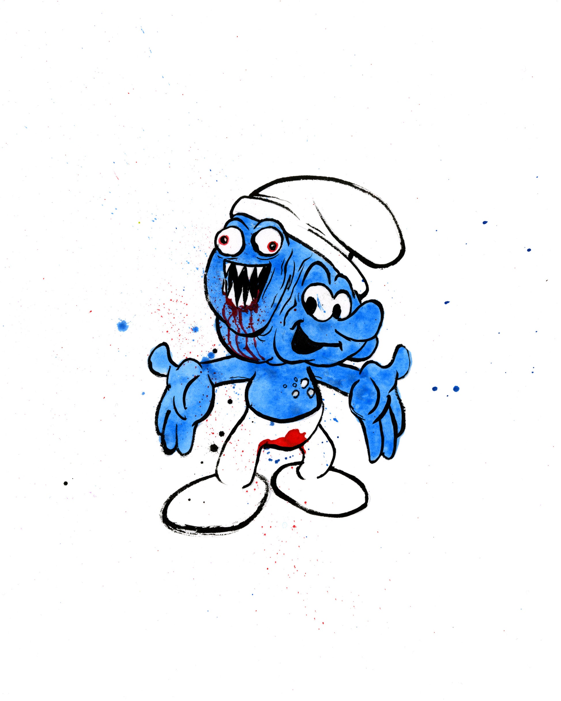  by Alex Pardee titled Alex Pardee - "No-Longer Smurf #17"