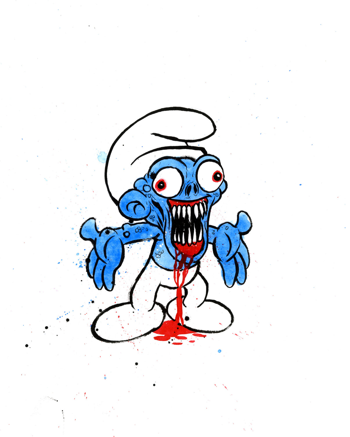by Alex Pardee titled Alex Pardee - "No-Longer Smurf #19"