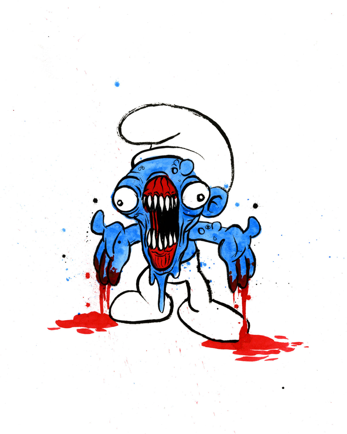 by Alex Pardee titled Alex Pardee - "No-Longer Smurf #20"