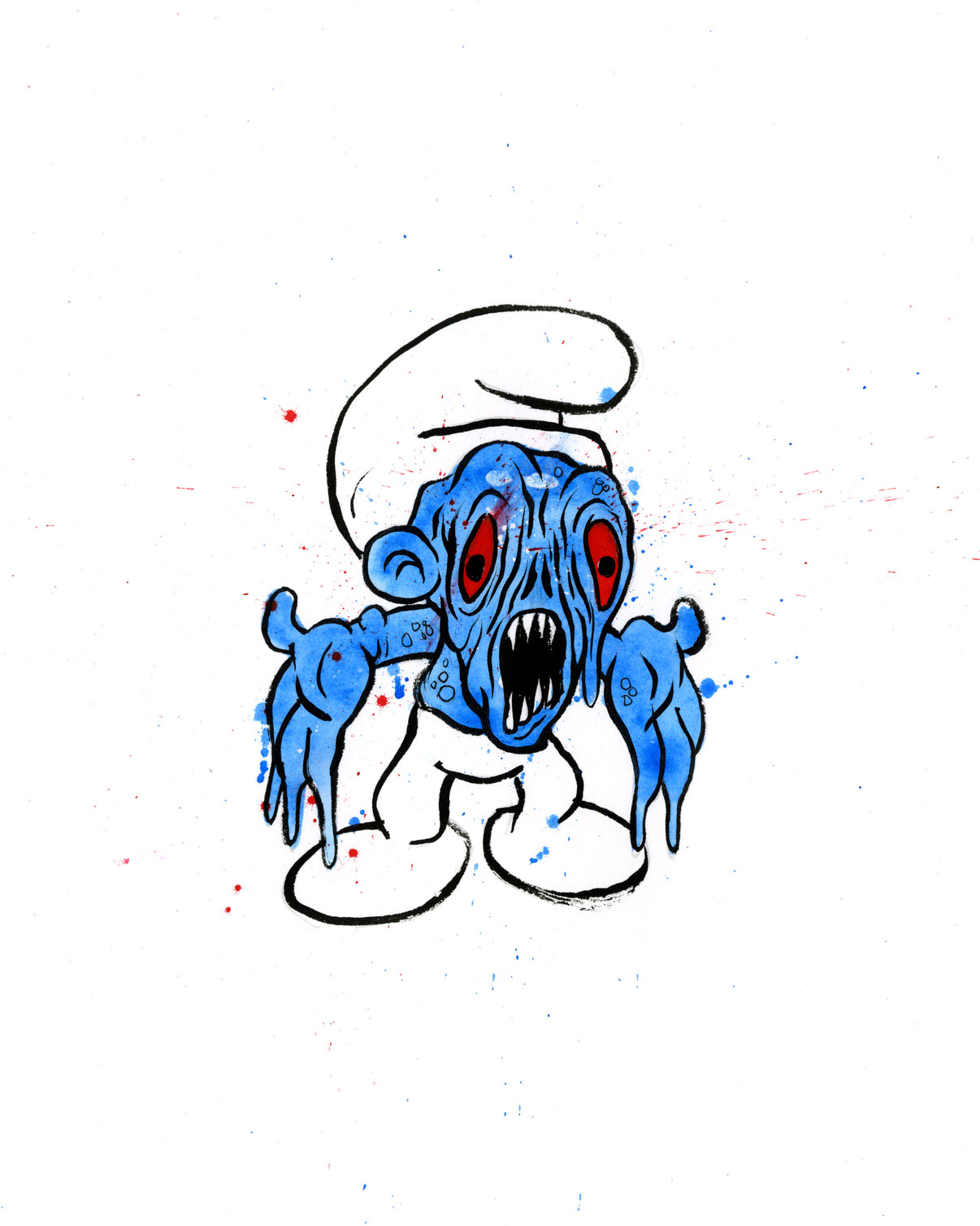 by Alex Pardee titled Alex Pardee - "No-Longer Smurf #21"